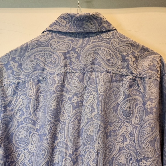 Tasso Elba Men's Blue Casual Bottom Down Shirt Un Tuck Size L - Picture 2 of 9